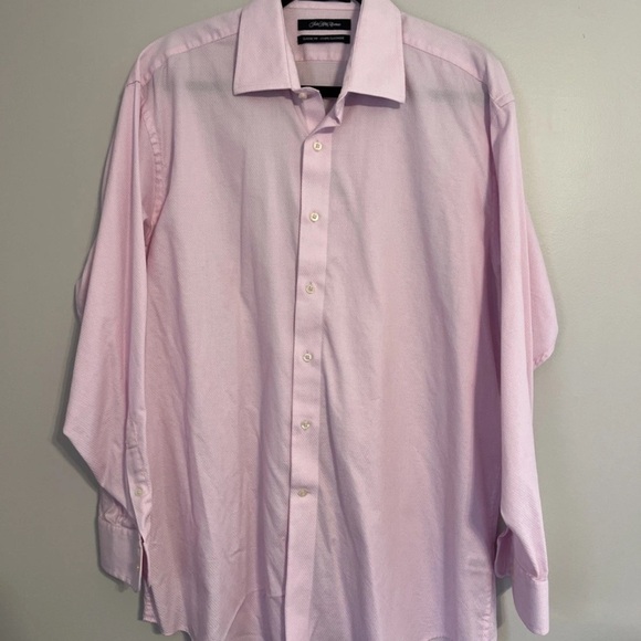 Saks Fifth Avenue Men’s Long Sleeve Button Down 100% Cotton Classic 17.5-34/35 - Picture 1 of 3